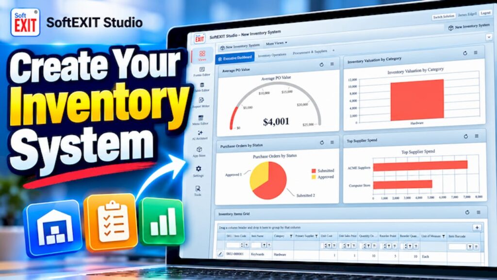 Showing SoftEXIT Studio dashboard