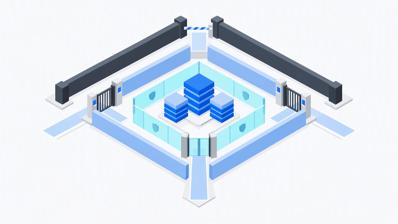 Layered security controls around a database