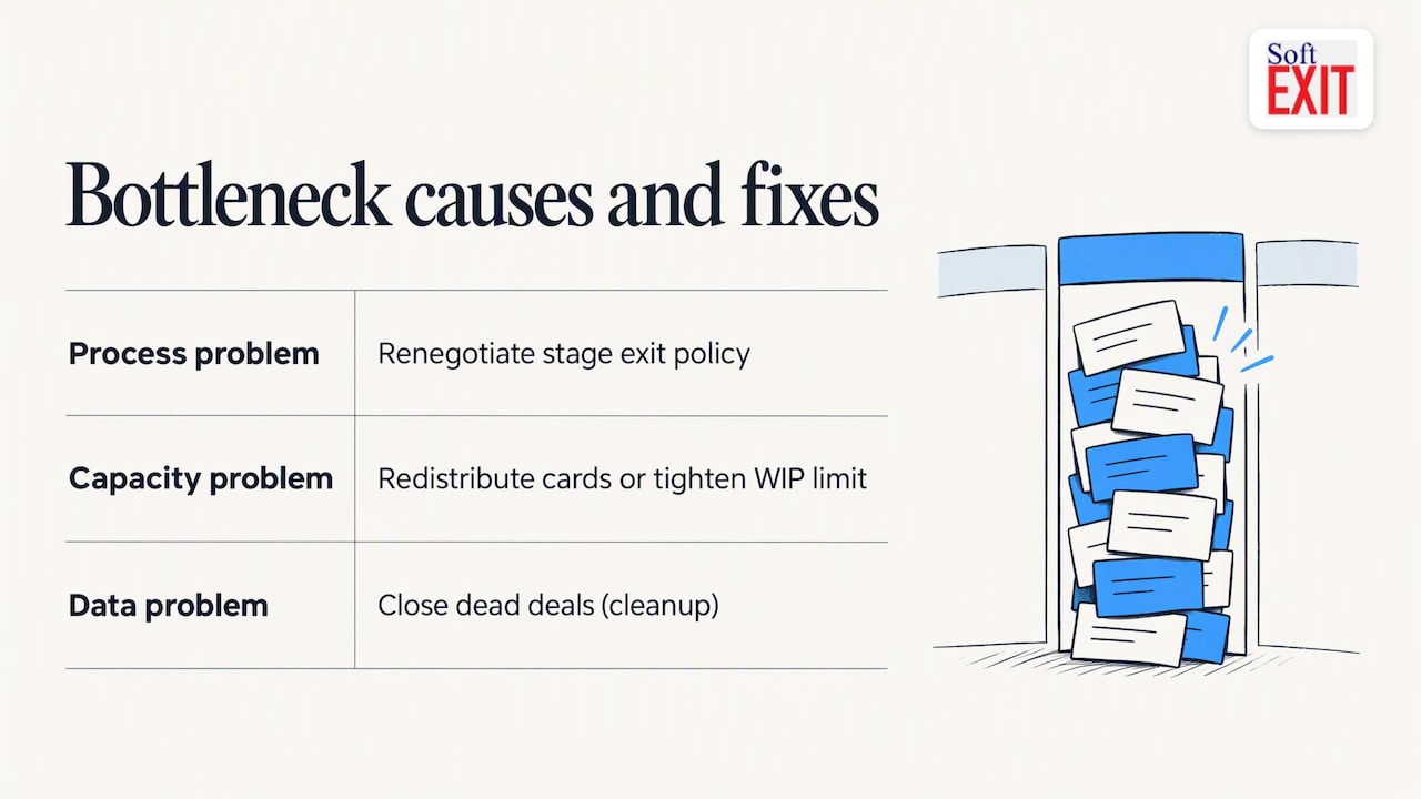 Three bottleneck causes matched to practical fixes