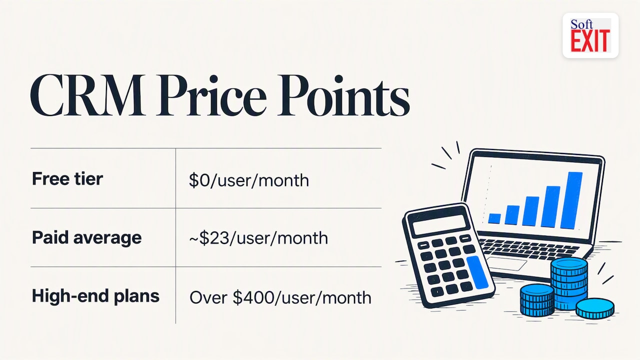 CRM pricing ranges from free to over $400