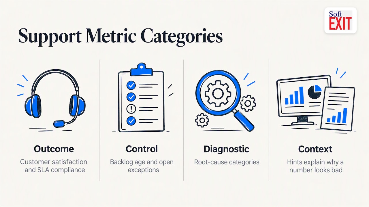 Four categories of operational dashboard metrics